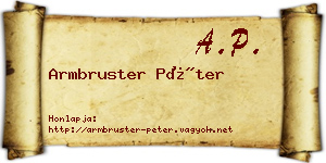 Armbruster Péter névjegykártya