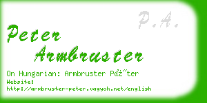 peter armbruster business card